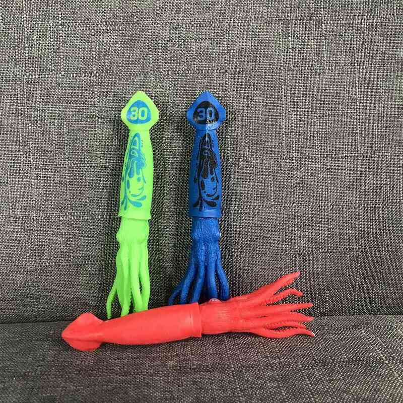 Juguetes de buceo de calamar para niños, 3 piezas, juguetes de baño de pulpo bajo el agua con caras divertidas, sepia