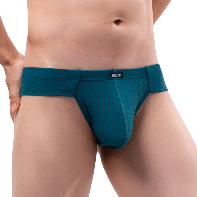 iKingsky Men's Cheeky Thongs Low Rise Stretch Mini Cheek Underwear Sexy Bulge Under Panties for Men