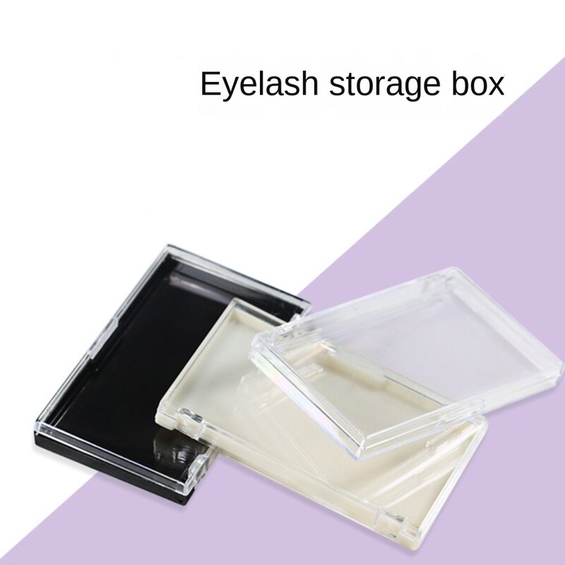 صندوق تخزين رموش شفاف مربع الشكل ، صندوق عرض رموش اصطناعية بلاستيكي شفاف ، جديد