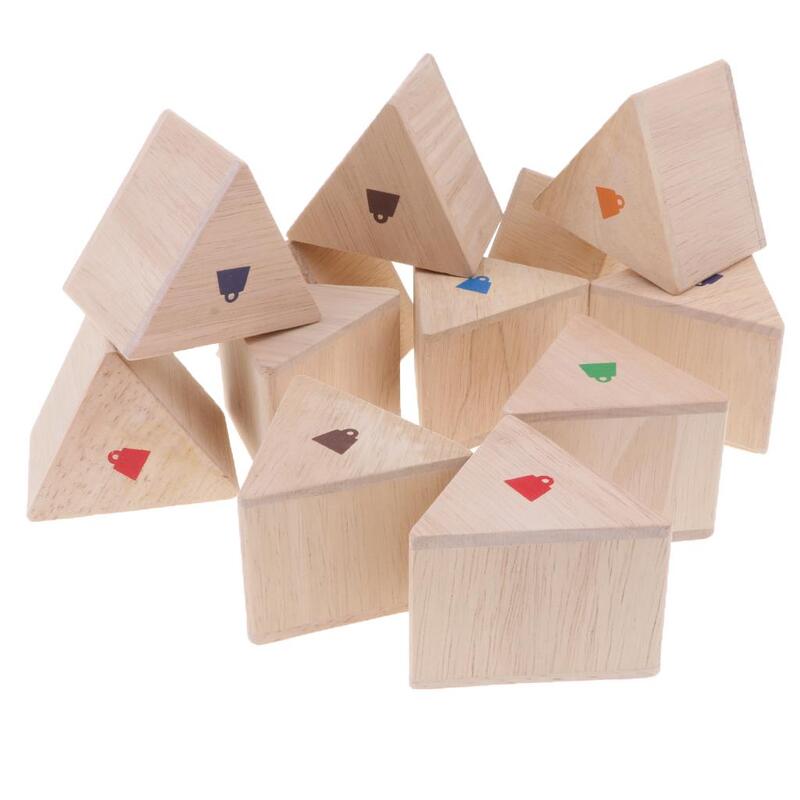 Деревянные треугольные блоки Монтессори для обучения, детские развивающие игрушки