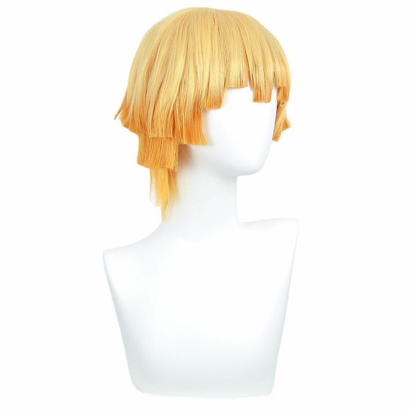 Аниме желтый градиент оранжевый короткие волосы аниме косплей синтетические парики волосы