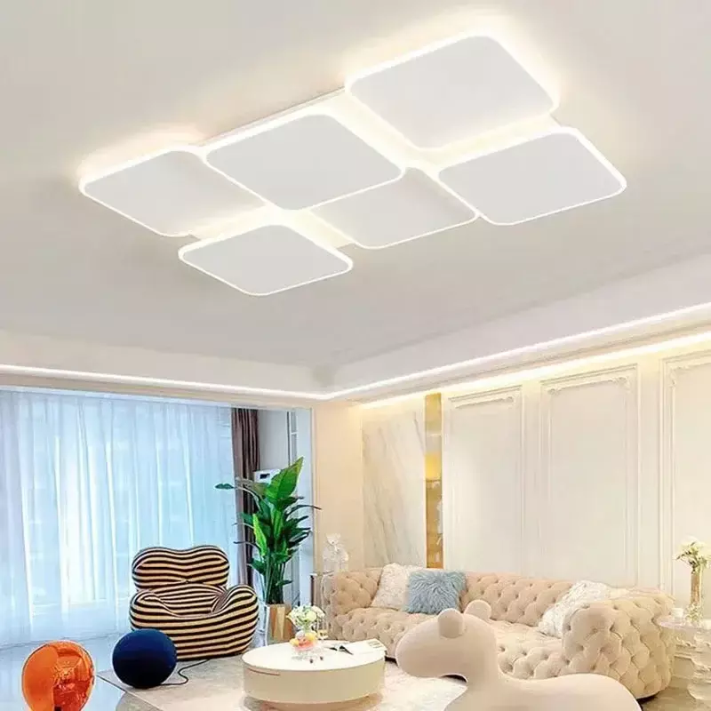 Nowoczesna lampa sufitowa LED do salonu jadalnia balkon do sypialni okrągłe kwadratowe oświetlenie sufitowe oprawa domowe lampki dekoracyjne blask