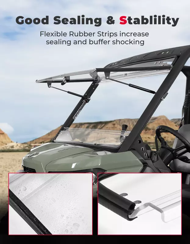 KEMIMOTO UTV 2-in-1 Flip Windshield Front Windscreen Compatible with Can-am Defender HD 5/8/10 HD5 HD8 HD10 Max XT Cab 6x6