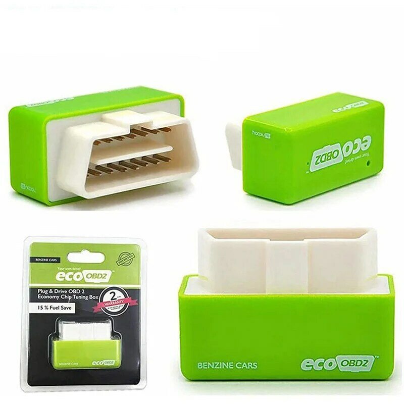 EcoOBD2-caja de sintonización de Chip para coche, dispositivo de ahorro de combustible 15%, Eco OBD2, para gasolina, benzina, diésel, enchufe y controlador, 2 colores