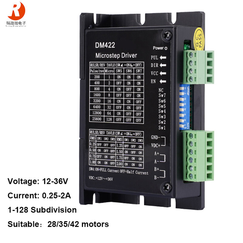 Free Shipping DM422 Stepper Motor Driver 12-36V 0.25-2A Microstep Driver Step Controller Drive