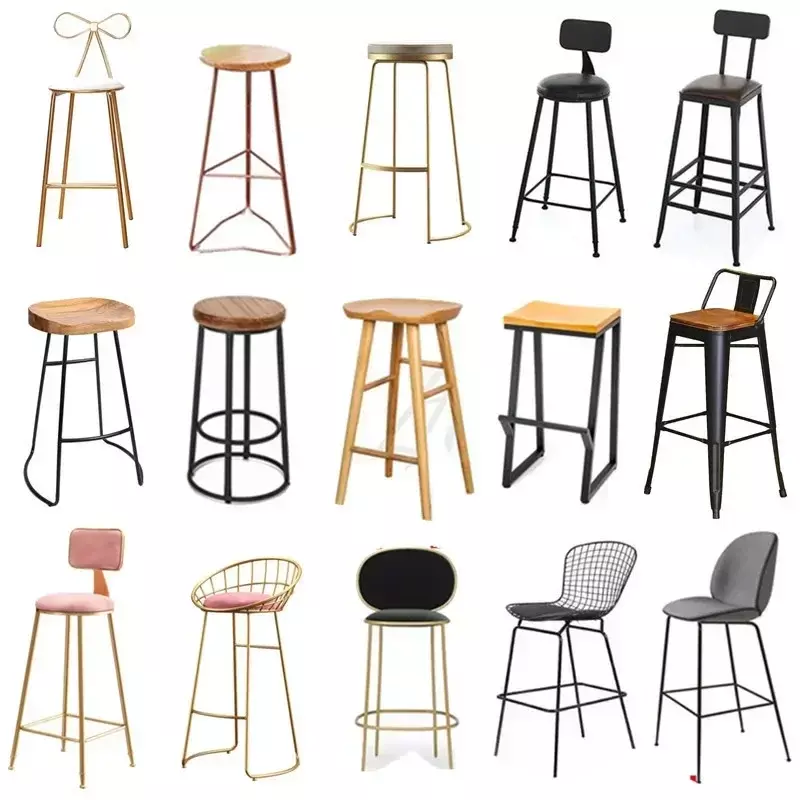 9005-550luksusowe krzesło z kutego pręt z żelaza do sklepów z herbatą kawiarni na co dzień wysoki stołek krzesło barowe