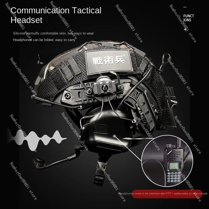 Fast Night Vision Comunicação Tactical Headset, Four Mesh