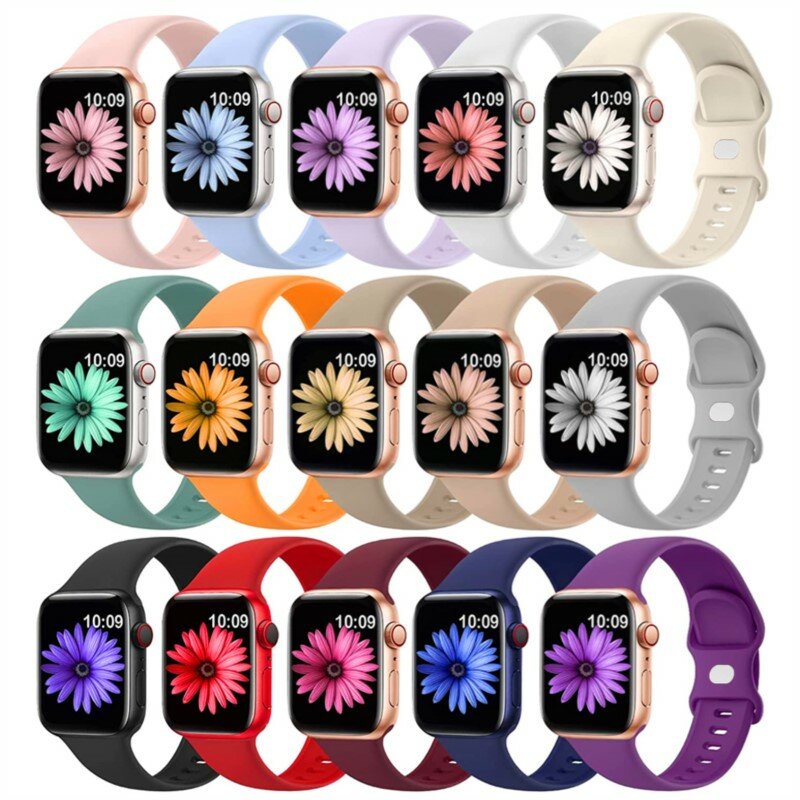 Apple Watch用スポーツストラップ,シリコンブレスレット,iwatchシリーズ9-8-7 6 5 4 se,ウルトラ2,49mm, 44mm, 40mm, 41mm, 45mm、42mm、38mm