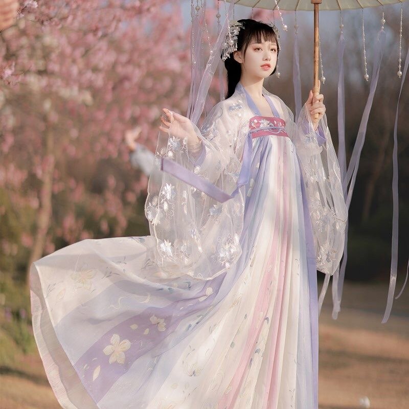 Hanfu Women Chinese Traditional Cosplay Fairy Costume Ancient Song Dynasty Hanfu Dress Dance Dress Large Size XL