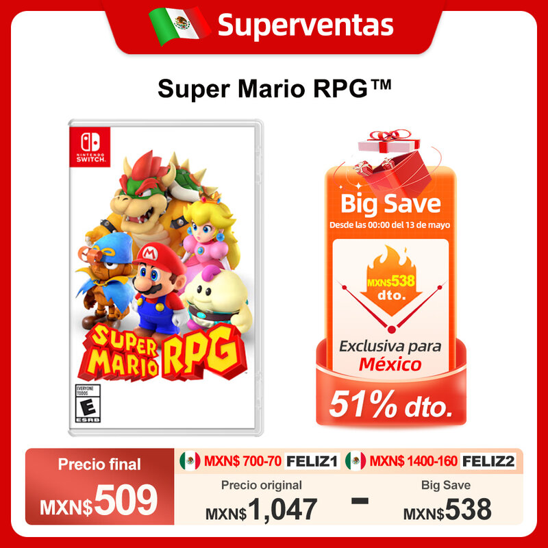Super Mario RPG Nintendo Switch Games, Cartas de Jogo Físico Oficial, Aventura, 1 Jogador para Switch, Ofertas 100% Originais