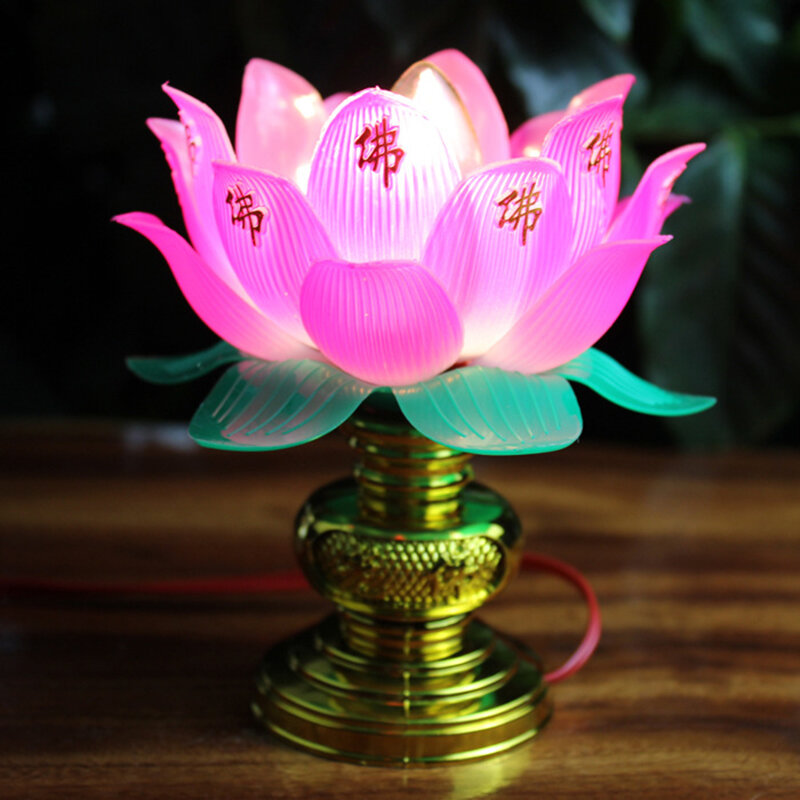 โคมไฟดอกบัวใช้ในพิธีบูชาของพระพุทธศาสนา lampu Buddha การตกแต่งพระพุทธ
