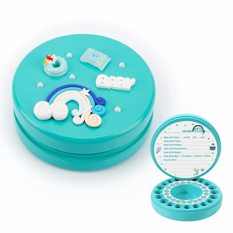 Caja de recuerdo de bebé caja de dientes de madera para niños, caja de dientes de leche para niños y niñas, Lanugo para dientes DIY, caja de regalo para bebés M
