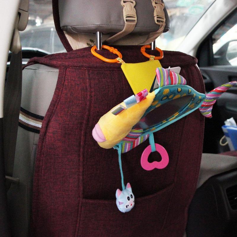 Brinquedo do assento de carro com espelho Peixe bonito para o bebê, visão traseira do bebê, motorista virado para trás, permite mais fácil