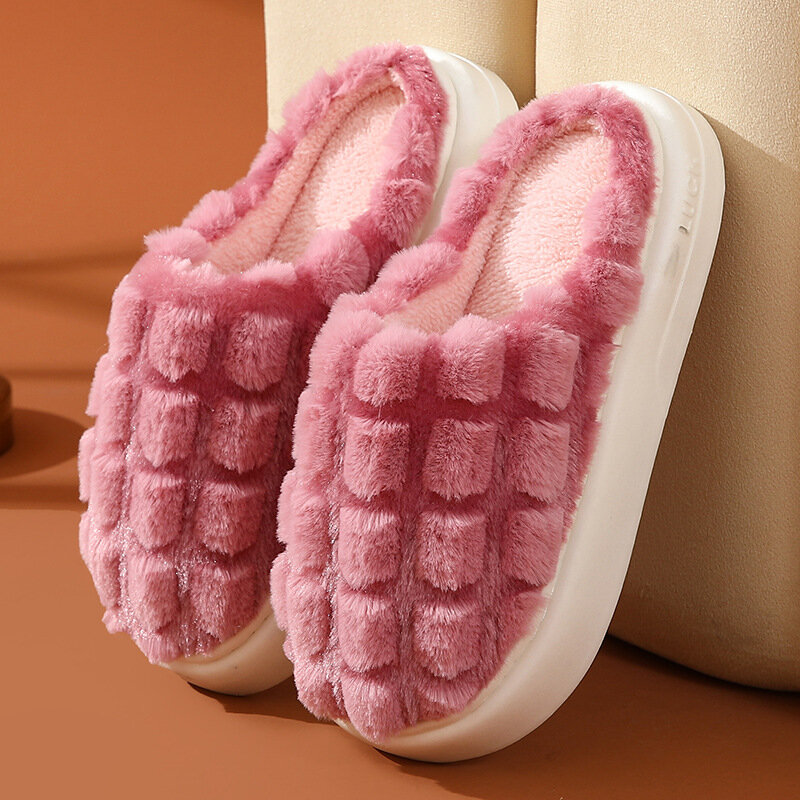 Pantofole in cotone peluche più vendute del 2023 per uomo/donna inverno Indoor antiscivolo casa con suola spessa comode pantofole calde per coppie