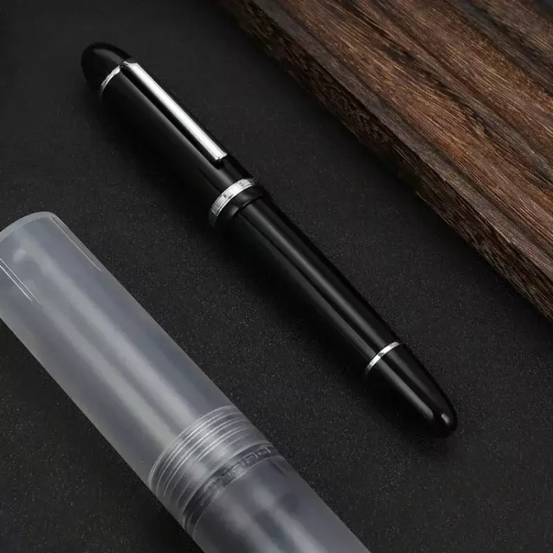 JinHao X159 Acrylic Black Fountain Pen Metal Clip Extended Fine Nib F 0.5mm Writing Office School Gifts Pens PK 9019