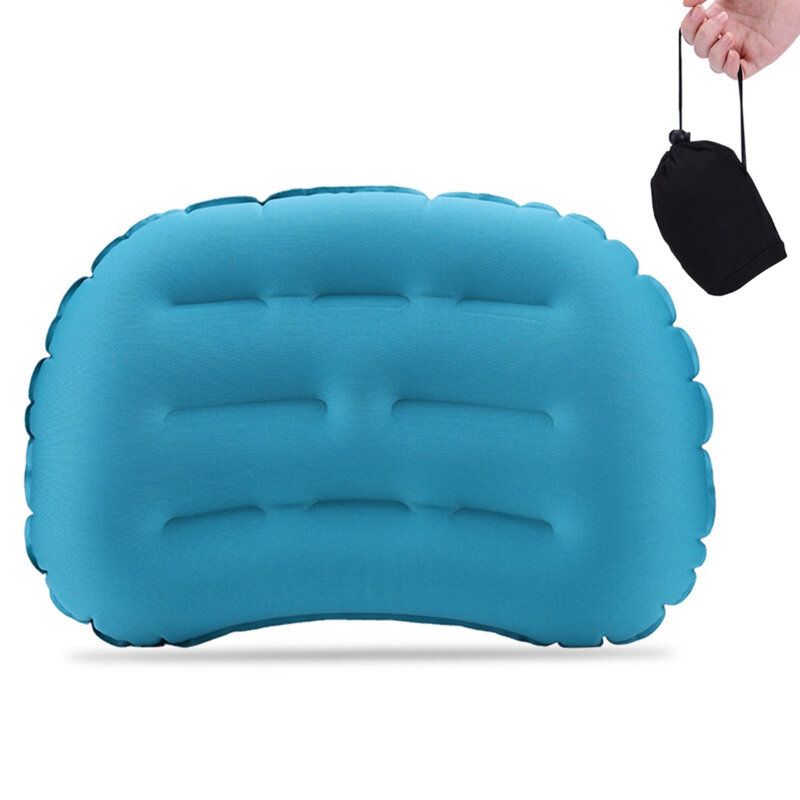 Ultraleve travesseiro inflável para acampar, caminhadas, travesseiros de viagem, mochila, avião, apoio lombar, explosão, almofada confortável