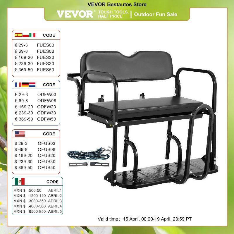VEVOR-Kit de siège arrière rabattable pour voiturette de golf, voiture de club pour Yamaha NipG9, G29, Pride Edent 2004, 2004-2018, DS 1982-2000, 2000.5-2000, EZGO TXT