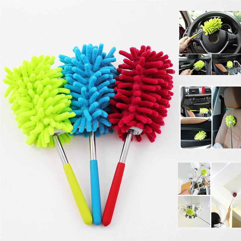 Cepillo plumero de microfibra extensible, limpiador de polvo de mano, antipolvo, para el hogar, aire acondicionado, cepillo de limpieza de muebles de coche