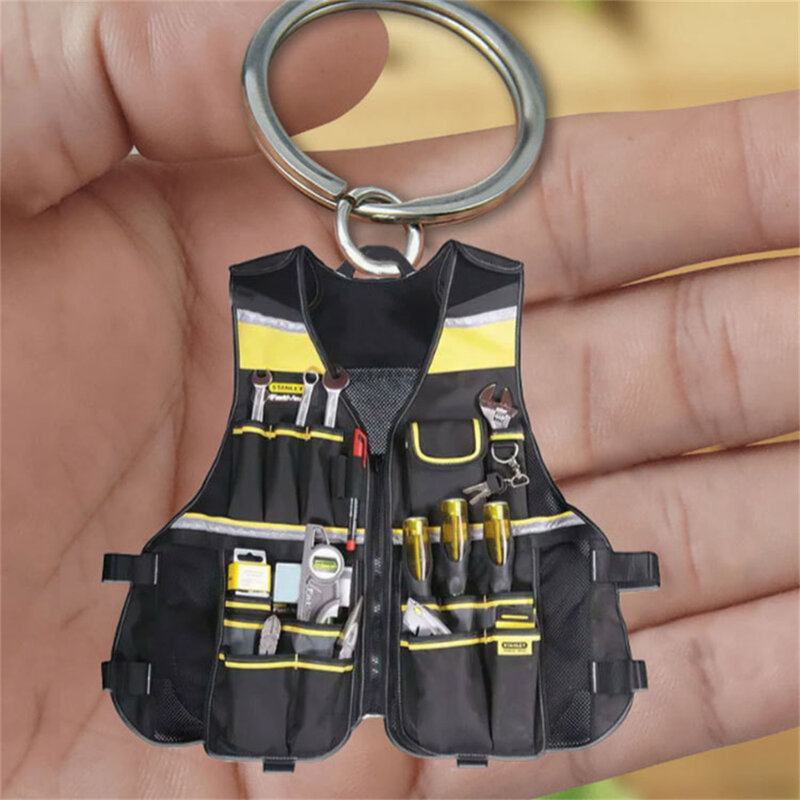 Acrylic Keychain Unique Electrician Tool Keyring Handmade Electrician Tool Bag Hanging Car Pendant Decoration Accessories Gifts