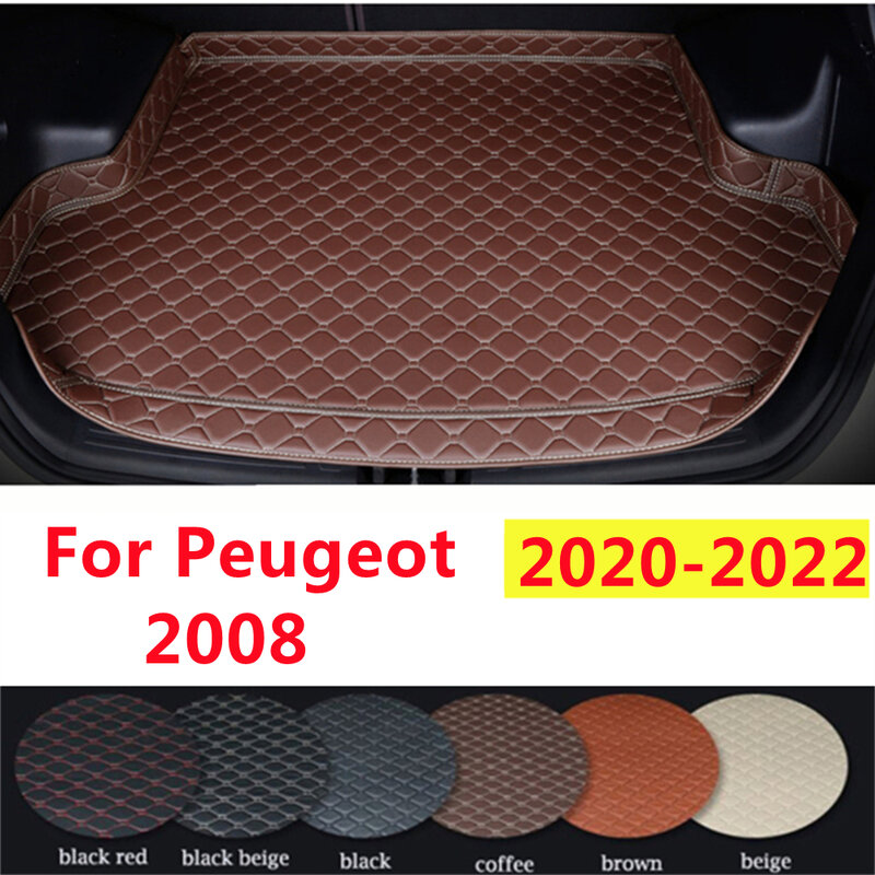 SJ Высокая сторона для любой погоды, подходит для Peugeot 2008 2022 2021 2020, коврик для багажника автомобиля, автомобильные аксессуары, Задняя подкладка для груза, коврик