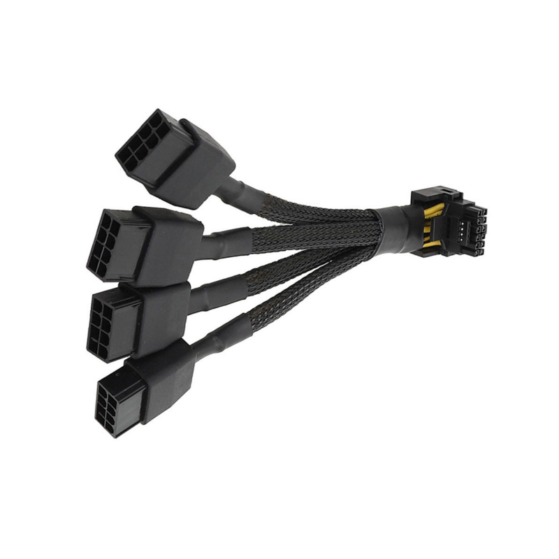 Cable de alimentación para tarjeta gráfica GPU RTX4090 RTX4080 4x8 Pin PCI-E a 16 Pines, conector 12VHPWR, Cable de codo de 90 grados