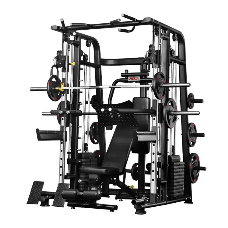 Smith Machine Waginer multifonctionnel, exercice à domicile, équipement de fitness, entraînement de force, câble d'alimentation, squat T1