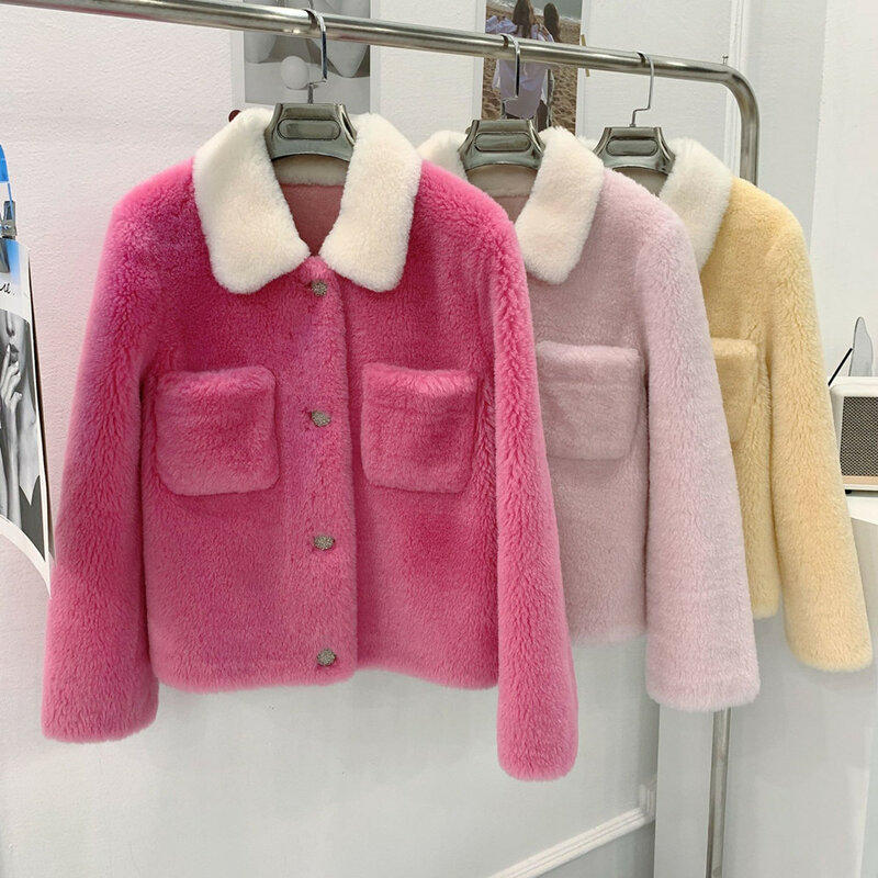 女性のための革の毛皮のコート,シック,良質,秋冬,2022,F032