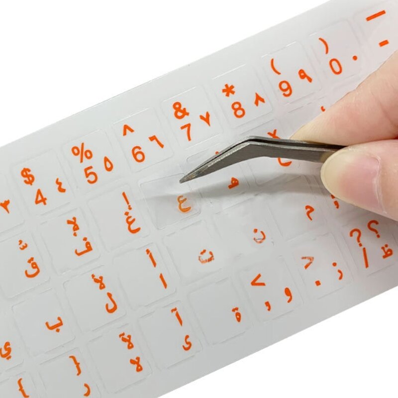 Naklejka w kształcie litery wodoodporne supertrwałe klawiatura arabska naklejki alfabet dla Laptop ogólnej klawiatury arabskiej