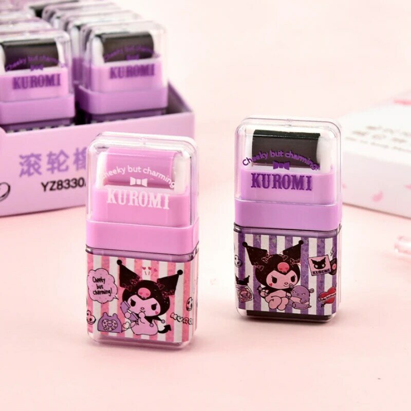 Sanrio Kawaii Kuromi Cartoon Rubber Eraser With roller Cute Erasers for Kids School Office Supplies Gift Stationery