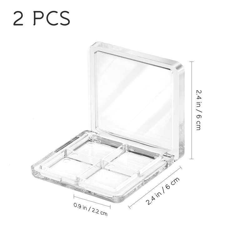 2pcs Empty Eyeshadow Pallet Grids Eye Shadow Lipstick Storage Case Box Clear Makeup DIY Cosmetic Organizer Container