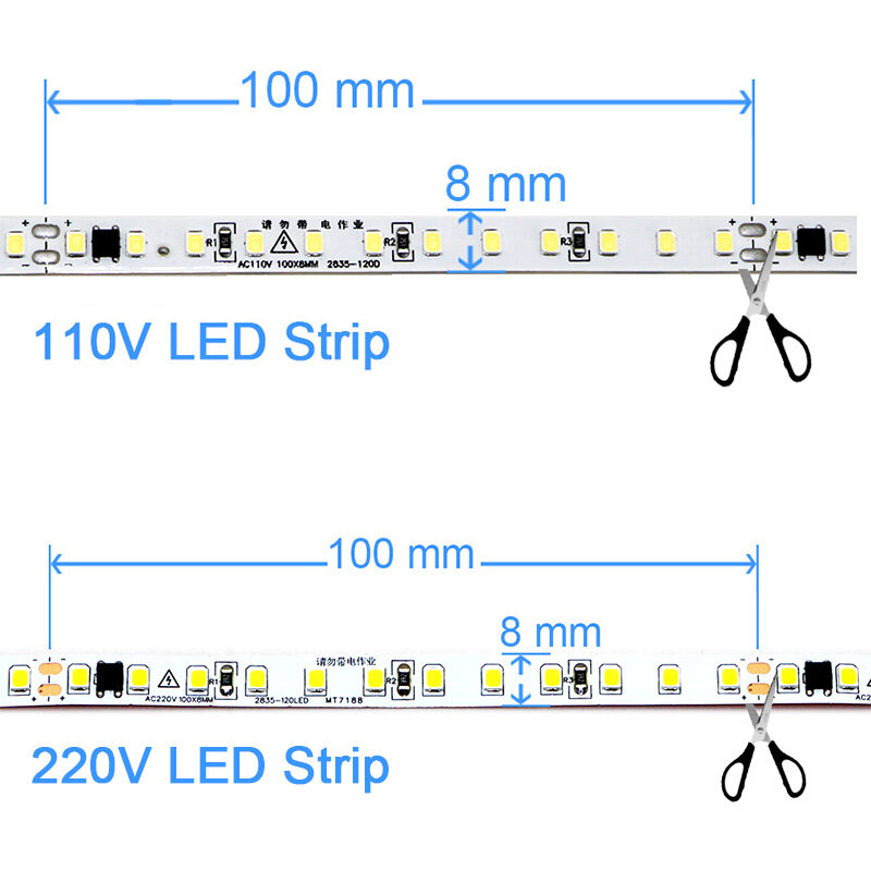 110V 220V LED-Streifen 120 120leds/m Home Lampen streifen rot eis blau grün gelb rosa 120V 230V flexibel schneid bar 20m weiche Licht leiste