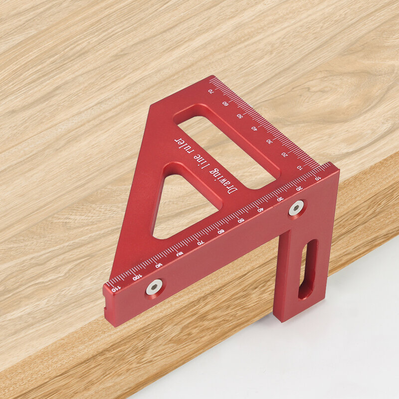 Régua 3D Multi Angle Measuring, Transferidor de Carpintaria Quadrada de Plástico Régua de Linha de Desenho, 45 Graus, 90 Graus