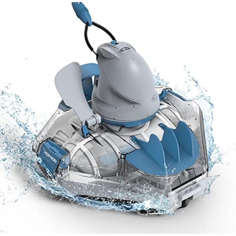 Cordless Robotic Pool Cleaner, Automatic Pool Vacuum for Flat Bottom Above/Inground Pools up to 30 Feet. Dirt, Sand, Debris