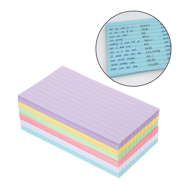 Portátil Colorido Notepads, Flash Cards, Writing Words, Memo Book, Folhas de Folhas Notepads, 300 Folhas