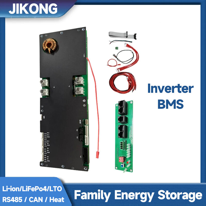 JK BMS Inverter BMS مع تيار توازن نشط ، 8S ، 24V ، 16S ، LiFePO4 ، أيون الليثيوم ، LTO ، العاكس الذكي ، لوحة تخزين الطاقة العائلية