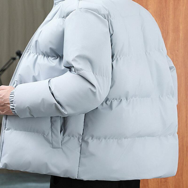 Abrigo de algodón de Color sólido para hombre, chaqueta gruesa, cálida, impermeable, Parke, otoño e invierno, 2023