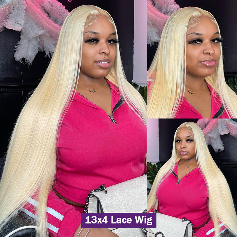 13x4 13x6 Lace Frontal 613 Bone Straight Glueless Preplucked Brazilian Human Hair 30 36 38Wigs Honey Blonde 180 Density Wigs