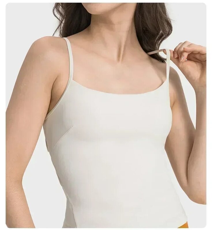 Лимонный женский жилет для йоги с перекрестной спинкой, с подставкой для груди, комбинированный ажурный жилет с лямкой на шее для фитнеса, модная спортивная майка