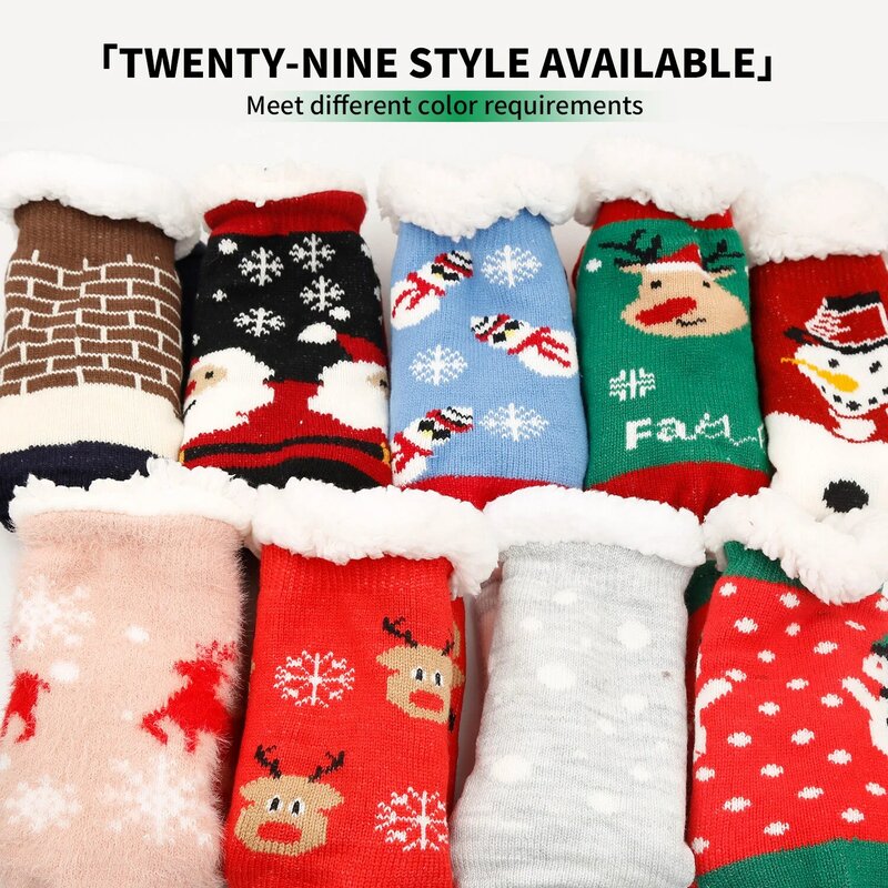 Christmas socks, women's autumn and winter floor socks, snow socks, thickened plush home socks, sleep socks, carpet socks, socks