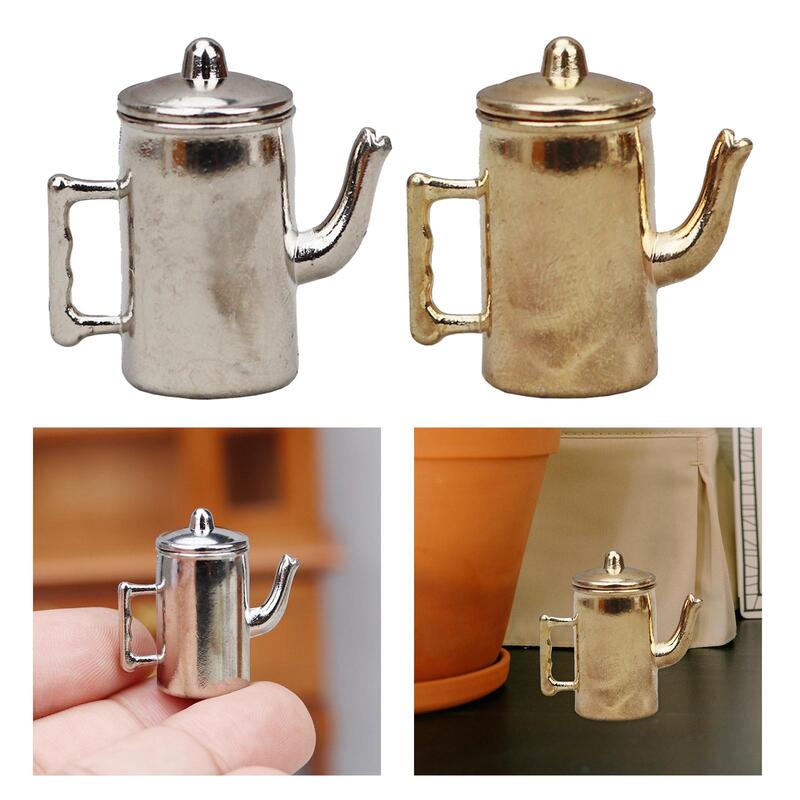 1/12 Dollhouse Craft Realistic Alloy Miniature Water Pitcher for Accessories Model Train Railway Station Fairy Garden Sand Table