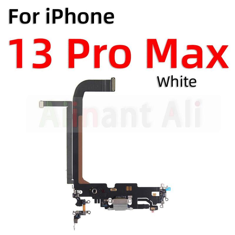 AiinAnt pengisi daya USB Mic bawah, Sub papan konektor Port Dok Pengisian Kabel Flex untuk iPhone 13 Pro Max bagian perbaikan mini