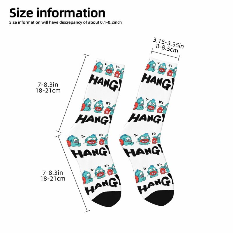 Hangydon e amigos harajuku meias para homens e mulheres, meias esportivas de poliéster, primavera verão outono e inverno moda