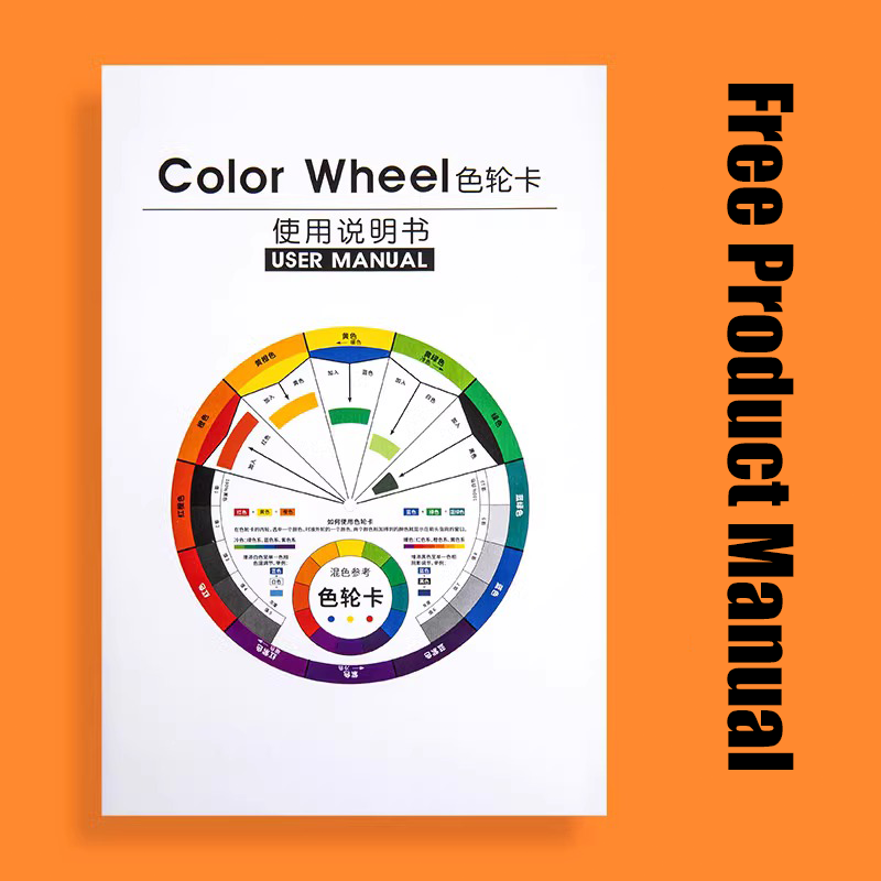 Roda kartu kertas 72 warna untuk melukis lingkaran kromatik desain lukisan alis kuku profesional perlengkapan rias pigmen