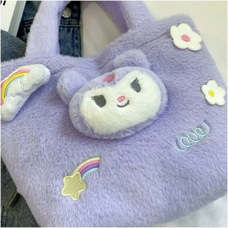 Kawaii Sanrio плюшевая сумка Kuromi Cinnamoroll Plushie рюкзаки для женщин милая мультяшная сумка для хранения рождественские подарки для девочек