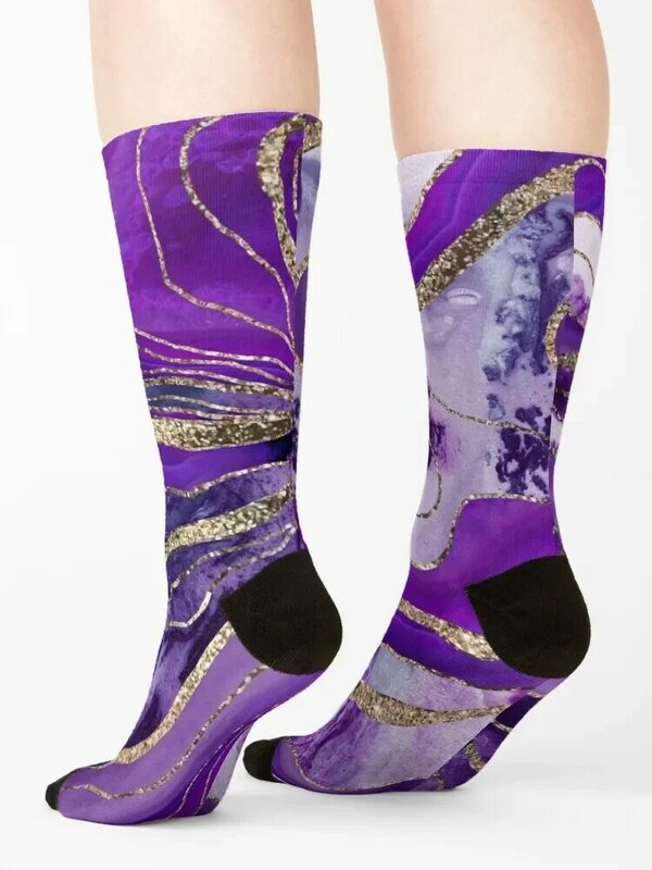 Marmer cair batu akik Glitter Glam #4 (Glitter imitasi) # dekorasi # kaus kaki seni hangat musim dingin kaus kaki keren Wanita Pria