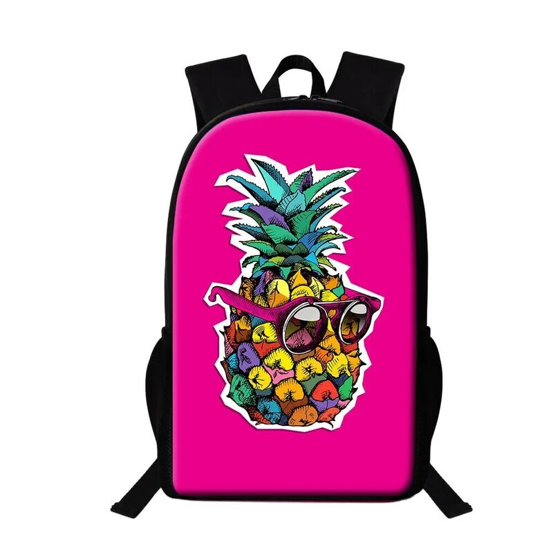 Pineapple Fruit Printing School Bags Women Backpack For Teenager Girls Junior Middle Student Multifunction Bookbag Schoolbag