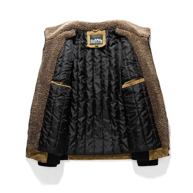 Новая мужская одежда, Вельветовая теплая Вельветовая хлопковая куртка, модная мужская Повседневная модная хлопковая одежда, мужская брендовая теплая куртка