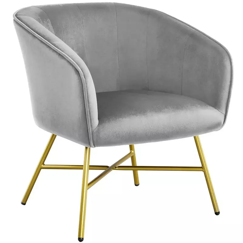 Стулья для гостиной, бархатный клубный стул с акцентом, серый, бархатный стул