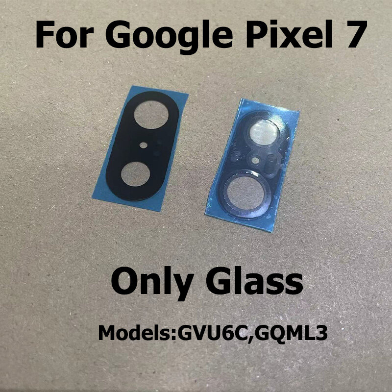 เลนส์กระจกกล้องถ่ายรูปด้านหลังสำหรับ Google Pixel 7 Pro พร้อมกาวสติกเกอร์กาวอะไหล่สำหรับ7A Pixel