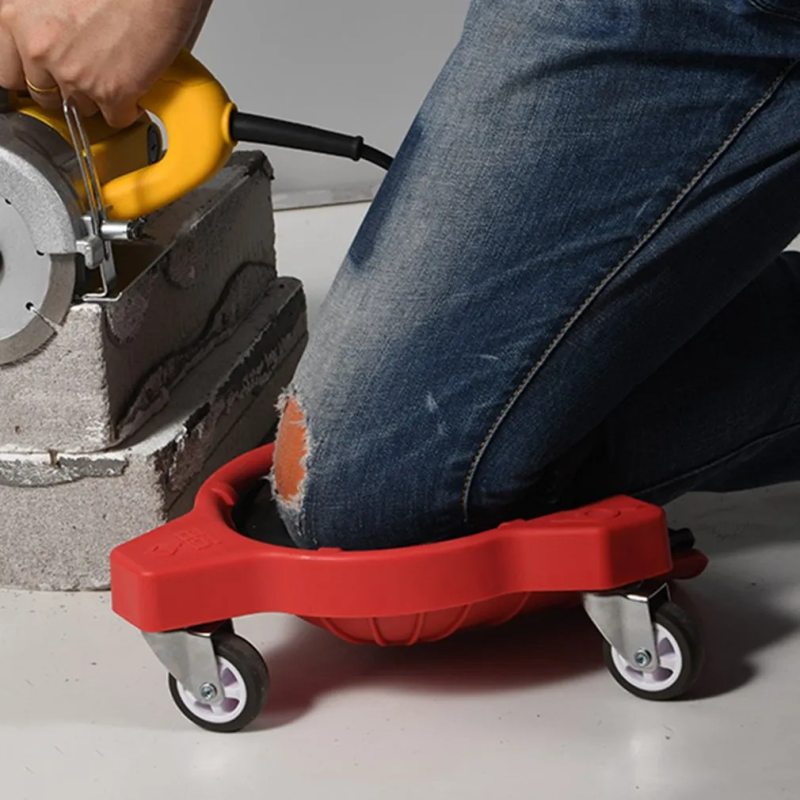 Almofada de proteção do joelho rolante com roda construída em espuma, plataforma acolchoada, roda universal ajoelhada